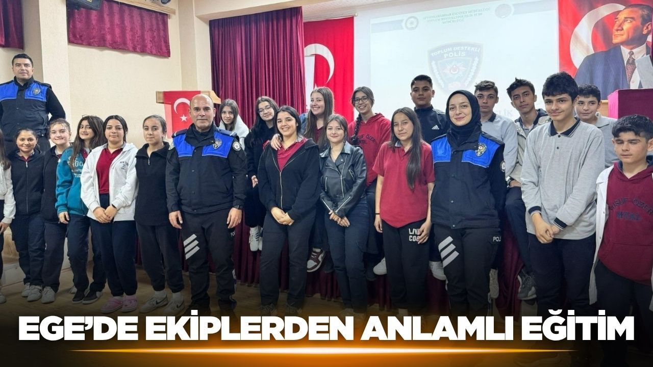 Ege'de polisten öğrencilere eğitim!