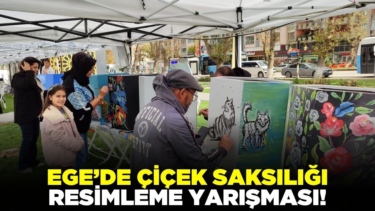 Ege'de renkli etkinlik: Çiçek saksılığı resimleme yarışması