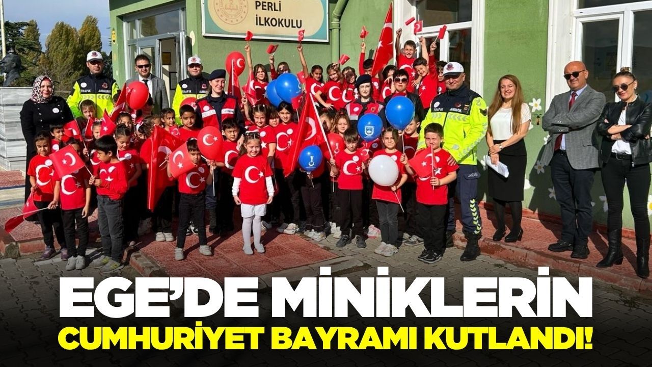 Ege'de jandarma ekipleri öğrencilerin bayramını kutladı!