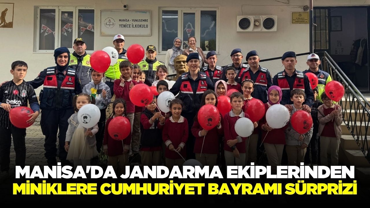 Manisa'da Jandarmadan Miniklere Cumhuriyet Bayramı Sürprizi