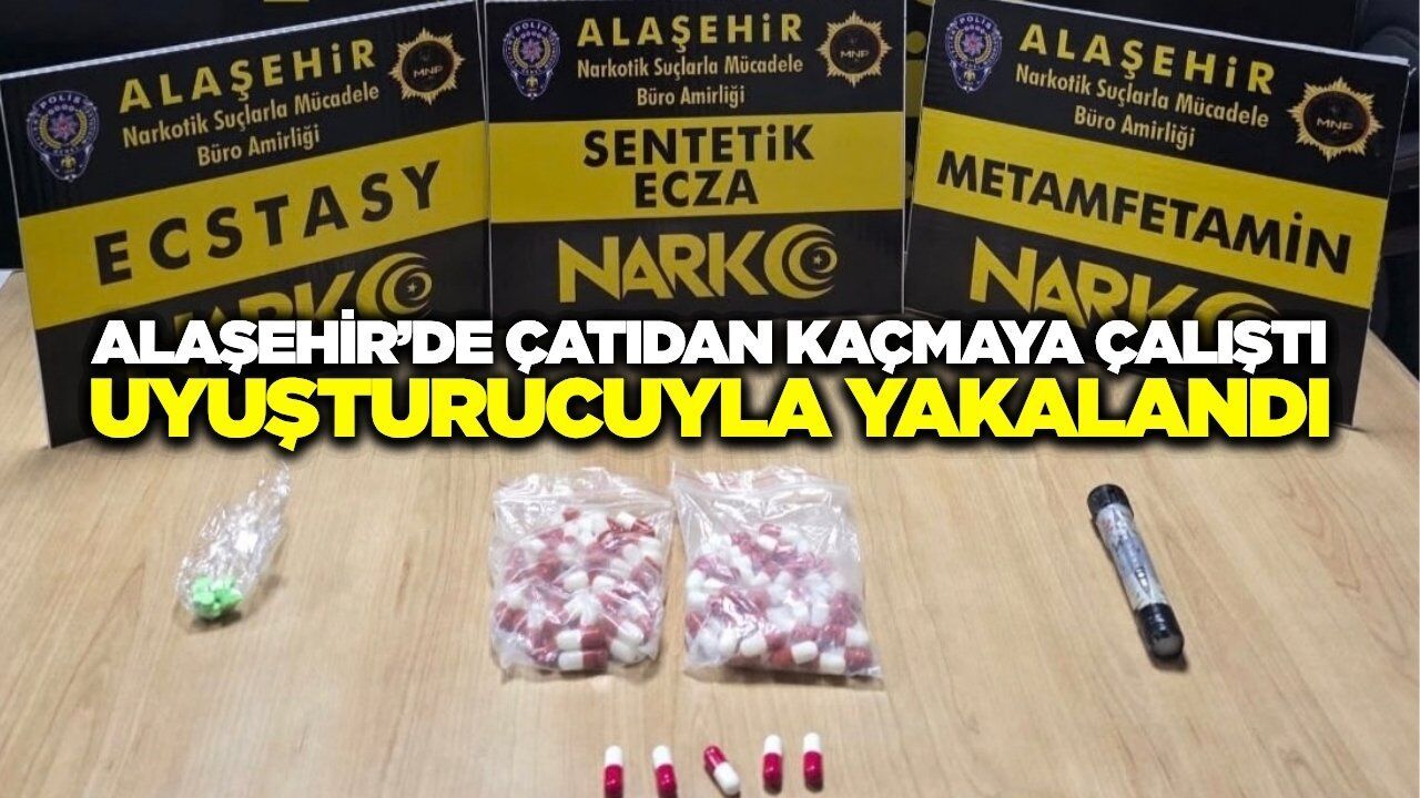 Alaşehir’de polisten kaçmak için çatıya çıktı, kovalamacayla yakalandı