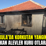 Kula’da ev yangını paniğe neden oldu: Alevler kuru otlara sıçradı