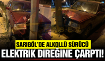 Sarıgöl'de otomobil elektrik direğine çarptı!