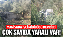 Manisa'da işçi midibüsü kaza yaptı: Çok sayıda yaralı var