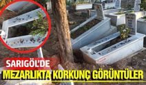 Sarıgöl'de korkutan görüntü: Mezarlar çökmeye başladı