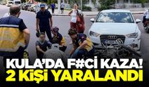 Kula'da otomobil ile motosikletin çarpıştığı kazada 2 kişi yaralandı