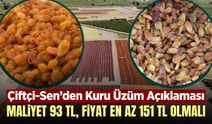 Çiftçi-Sen 1 kilo kuru üzümün maliyetini açıkladı! 'Maliyet 93, fiyat en az 151 olmalı'