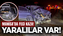 Manisa'da iki otomobil çarpıştı: Yaralılar var!