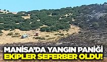 Manisa'da makilik alanda yangın paniği!