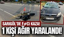 Sarıgöl'de motosiklet ile otomobil çarpıştı: 1 ağır yaralı