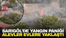 Sarıgöl’de otluk alanda yangın paniği: Alevler evlere yaklaştı
