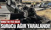 Uşak'ta kontrolden çıkan otomobil takla attı: 1 ağır yaralı