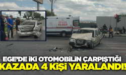 Afyonkarahisar'da iki otomobil çarpıştı: 4 yaralı