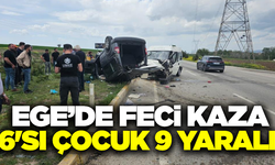 Afyonkarahisar'da kamyonet ile hafif ticari araç çarpıştı: 6'sı çocuk 9 yaralı