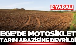 Motosiklet tarım arazisine devrildi