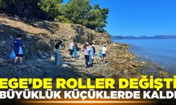 Ege'de minik öğrencilerden örnek davranış
