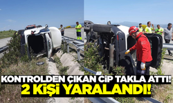 Balıkesir'de korkutan kaza: Takla atan cipteki 2 kişi yaralandı!