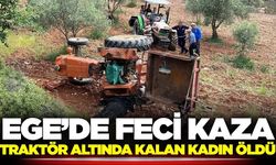 Traktör altında kalan kadın can verdi