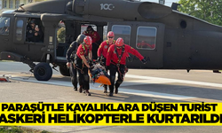 Paraşütle kayalıklara düşen turist kurtarıldı!