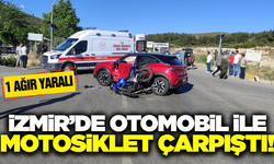 Otomobille çarpışan motosiklet sürücüsü ağır yaralandı!