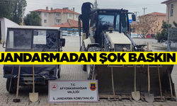 Kepçe ile define arayan şahısları jandarma suçüstü yaptı