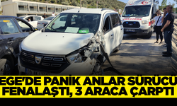 Ege'de Korku Dolu Anlar: Fenalaşan Sürücü 3 Araca Çarptı