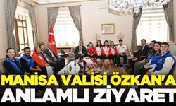 Milli sporcular Manisa Valisi Özkan'ı ziyaret etti