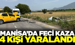Manisa'da iki otomobil çarpıştı! 4 yaralı