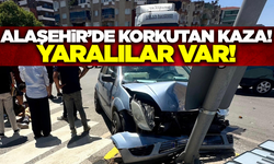 Alaşehir'de iki otomobil çarpıştı: Yaralılar var!
