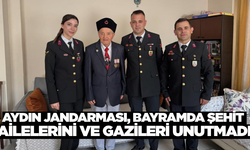 Aydın jandarması, bayramda şehit ailelerini ve gazileri ziyaret etti