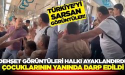Türkiye bu görüntüyü konuşuyor: Çocuklarının gözü önünde darp edildi