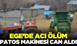 Ege'de feci kaza: Patos makinesinin altında kaldı