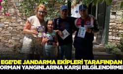 Ege'de jandarma ekipleri tarafından orman yangınlarına karşı bilgilendirme
