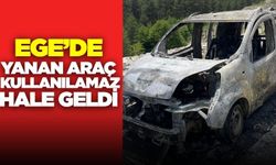 Ege'de seyir halinde olan araç alevlere teslim oldu