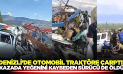 Denizli'de otomobil traktöre çarptı: 2 ölü