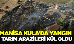 Manisa'da Aynı Anda İki Farklı Noktada Tarla Yangını