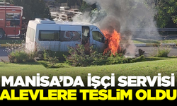 Manisa OSB'de İşçi Servisi Alev Alev Yandı