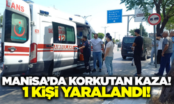 Manisa'da Otomobil ile Motosiklet Çarpıştı: 1 Yaralı