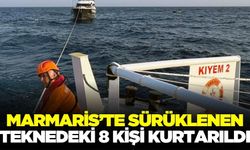 Marmaris açıklarında sürüklenen tekne kurtarıldı