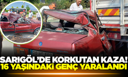 Sarıgöl'de otomobil kamyonete arkadan çarptı