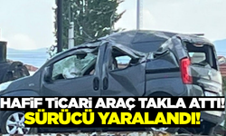 Kütahya'da hafif ticari araç takla attı: 1 yaralı