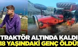 Devrilen traktörün altında can verdi