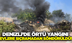 Denizli'de örtü yangını!