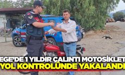 Aydın'da 1 yıldır çalıntı olan motosiklet yol kontrolünde yakalandı