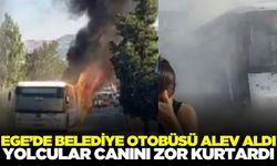 İzmir’de belediye otobüsü alev aldı