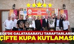 Salihli'de Galatasaraylılardan çifte kupa coşkusu