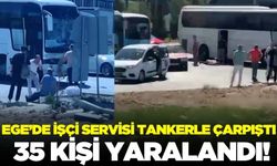 Ege'de işçi servisi tankere çarptı: Çok sayıda yaralı