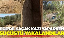 Aydın'da kaçak kazı yaparken suçüstü yakalandı