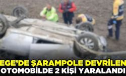 Ege'de otomobil şarampole devrildi: Yaralılar var!