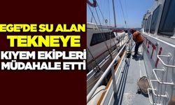 Ege'de içerisinde 3 kişinin olduğu tekne su aldı!